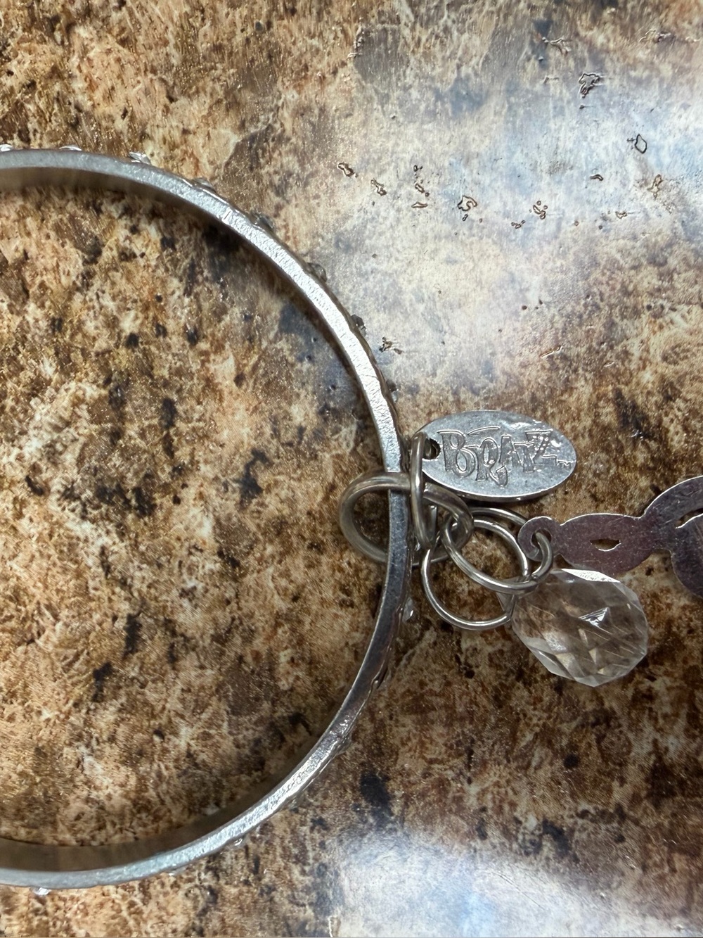 Bratz Bracelet Silver Tone Rhinestone Bangle Key Music Note Crystal Charms